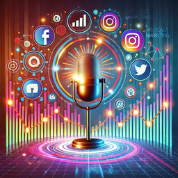 DALL·E 2024-12-13 10.42.46 - A creative and visually engaging illustration representing podcast marketing. The image features a vibrant podcast microphone with sound waves emanati (1) (1)