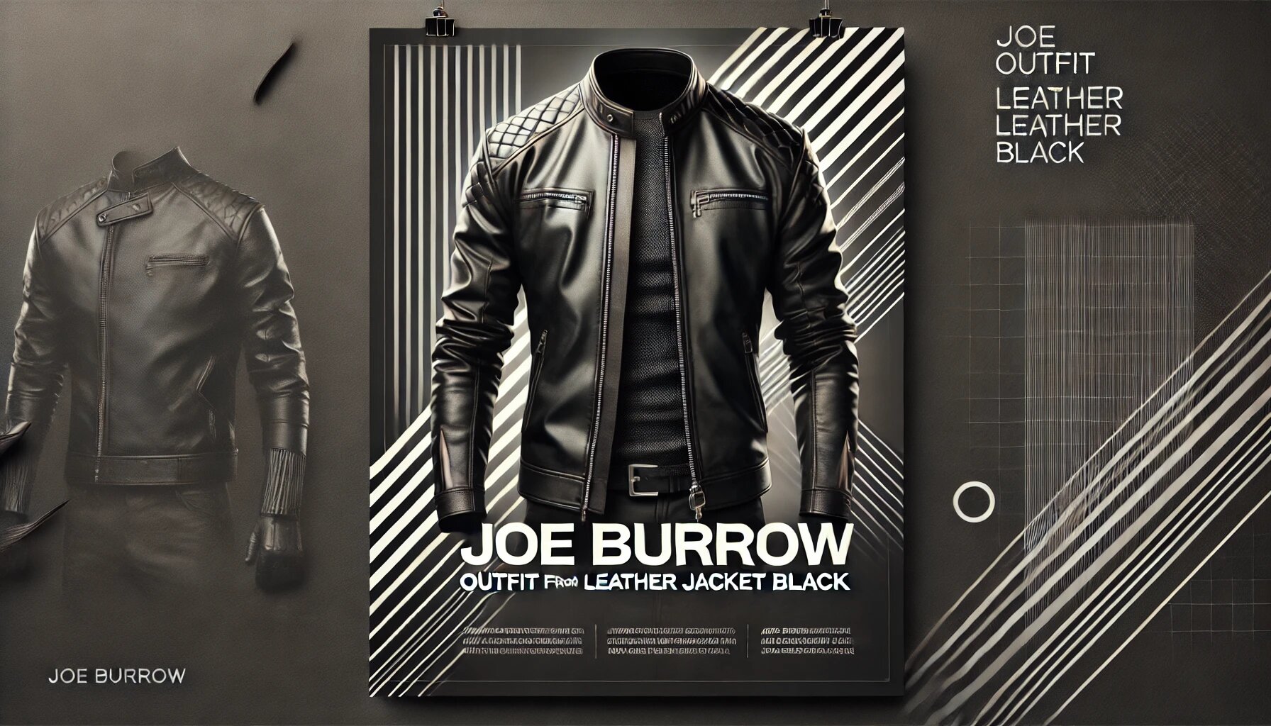 DALL·E 2025-02-06 14.00.07 - A stylish and sleek banner design for the title 'Joe Burrow Outfit From Leather Jacket Black'. The banner features a high-quality, black leather jacke