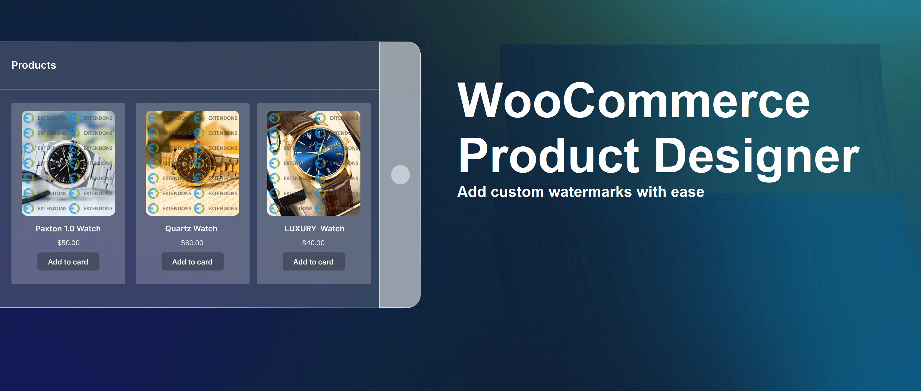 Product designer woocommerce