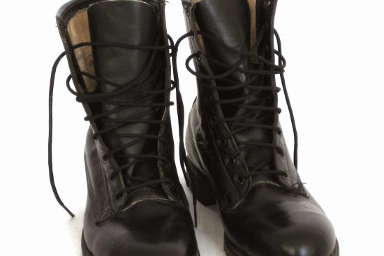 black leather boots