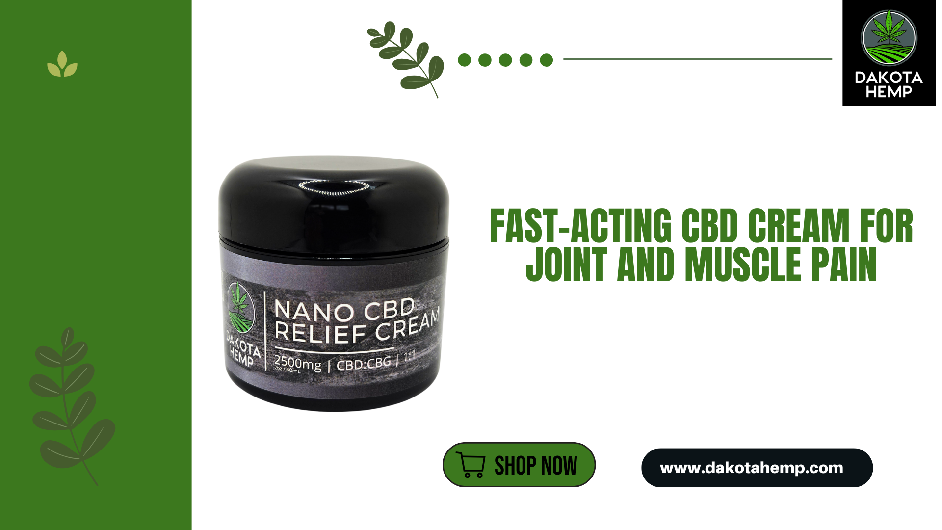 Fast-Acting CBD Cream for Joint and Muscle Pain